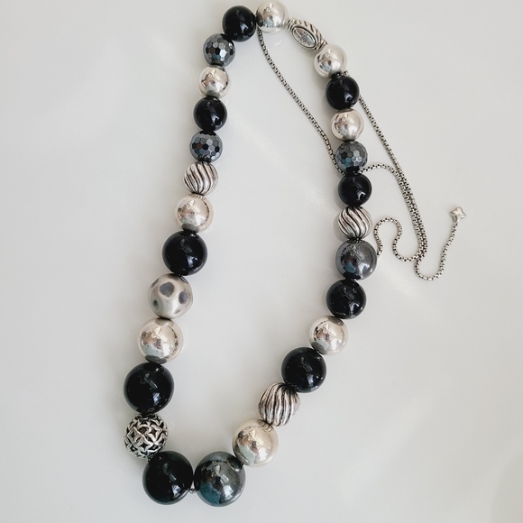 David Yurman Large Elements Bead Necklace With Bla - Picture 8 of 16